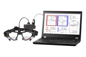 균형기관 이상을 확인하는 비디오두부충동검사(vHIT) 장비 이미지