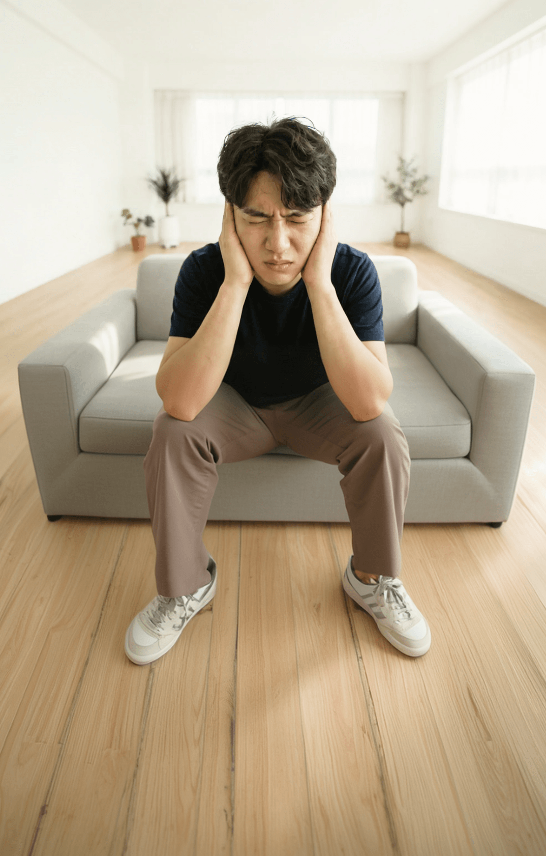 난청과 이명 증상으로 청력 검사를 고민하는 환자 이미지