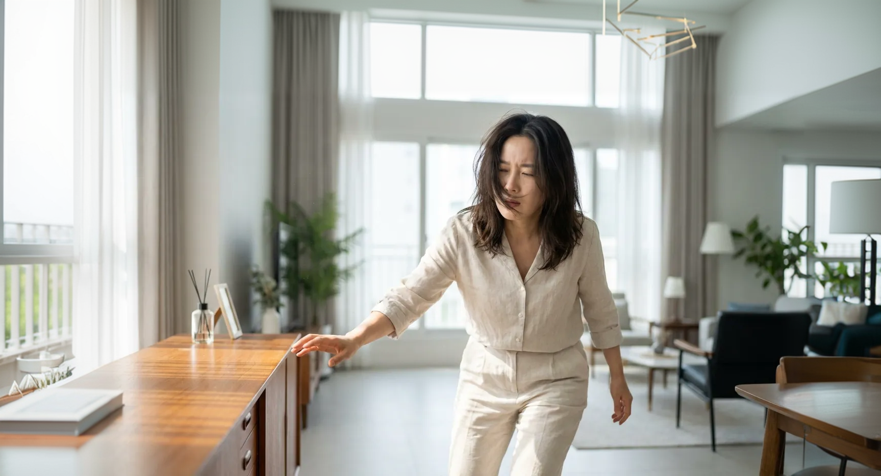 이석증으로 균형을 잡지 못하는 환자