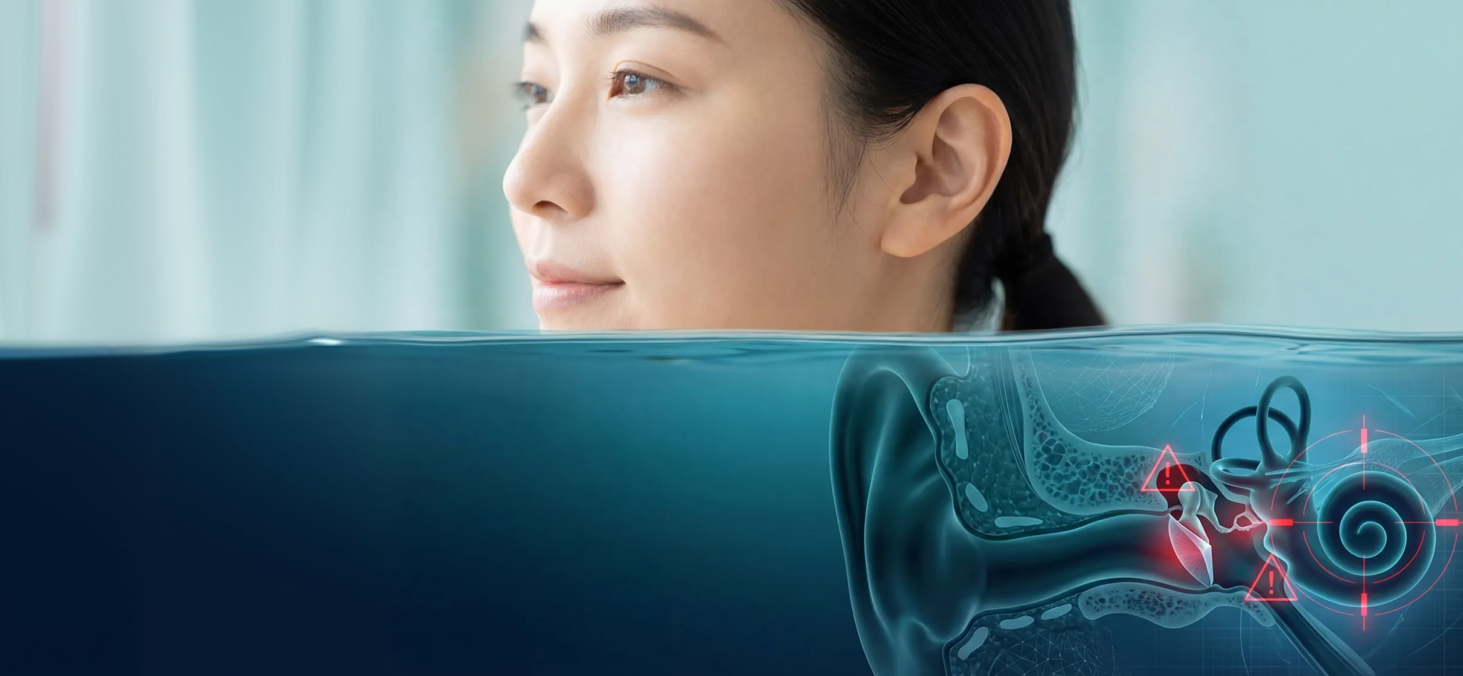 메니에르병 정밀 진단을 안내하는 여성