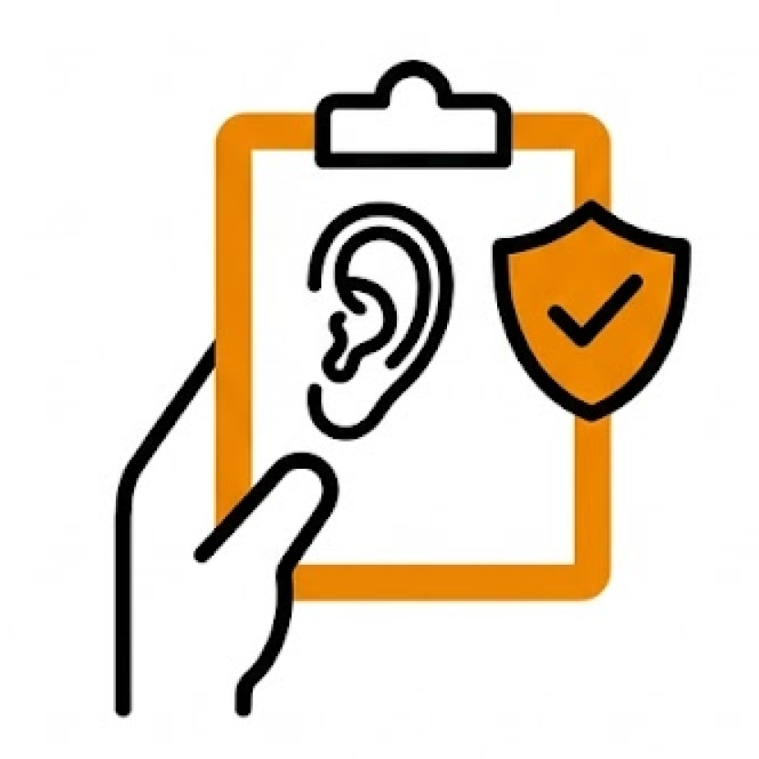 청각 장애 진단 아이콘