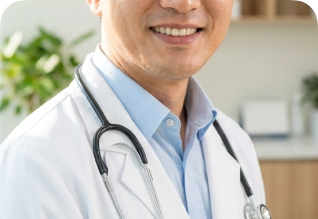 이비인후과 전문의가 난청을 진단하고 상담하는 모습